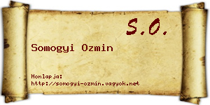 Somogyi Ozmin névjegykártya
